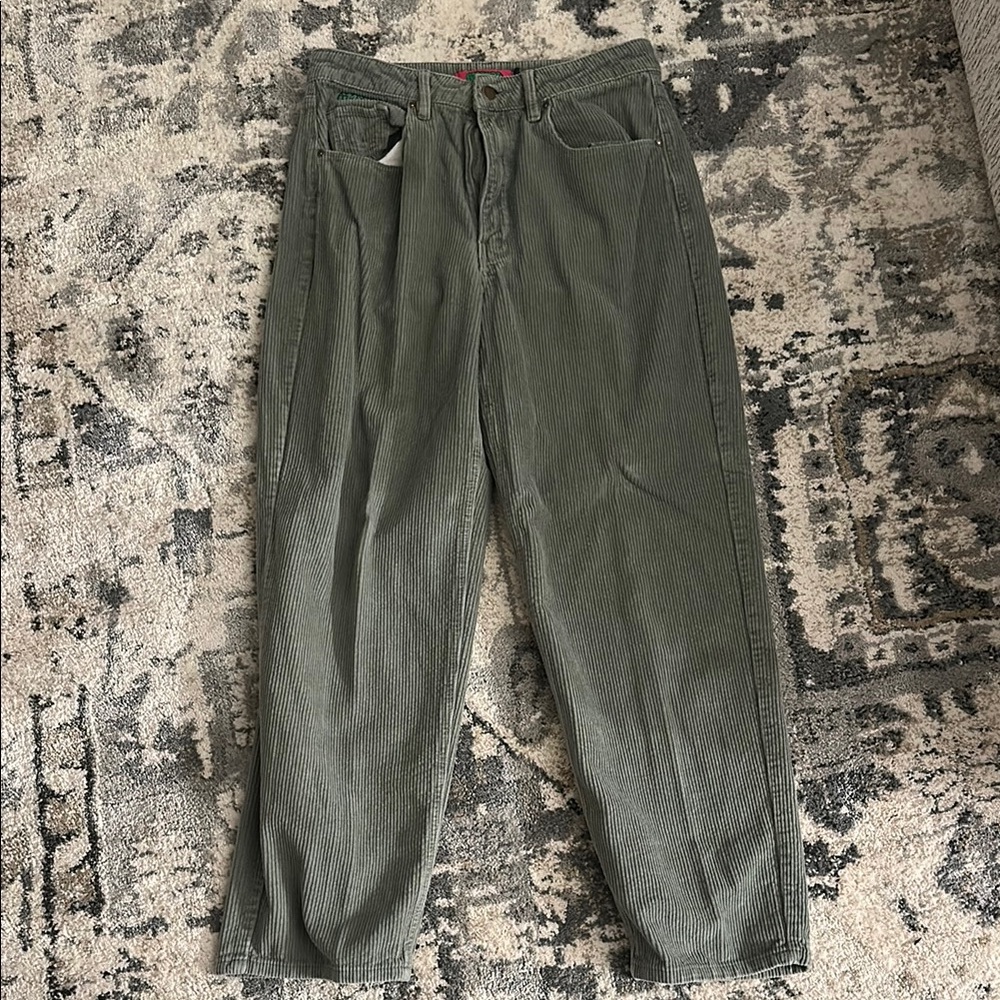 Zumiez Green Corduroy Pants Relaxed Fit